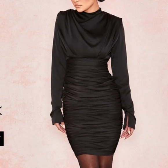 house of cb giorgiana dress black House Of CB Lady Strapless Midi Dress Black